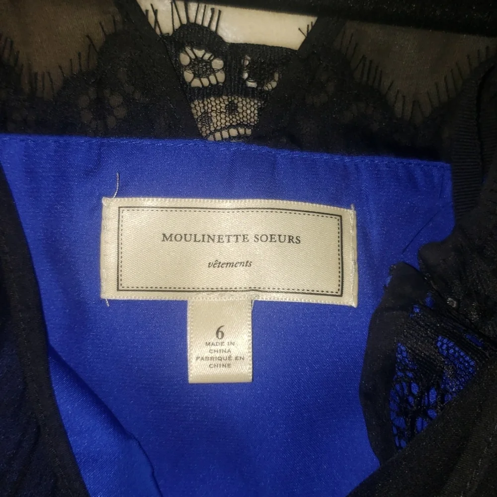 Moulinette Sowers Silk Blur and Black Lace Tulle Dress NWOT - Picture 7 of 9